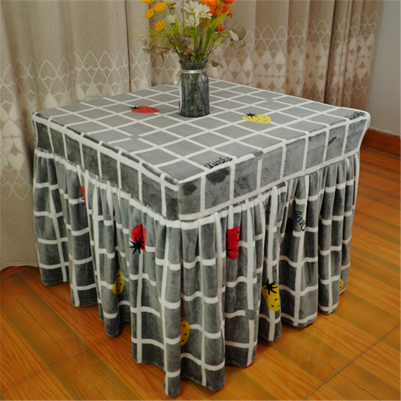 电烤炉套罩双面金貂绒烤火罩烤火被E子茶几取暖桌布罩加绒加厚家