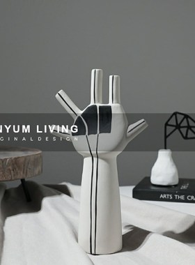 陶瓷工艺品现代抽l象手掌柜子装饰桌面摆设客厅电视柜摆件软装饰