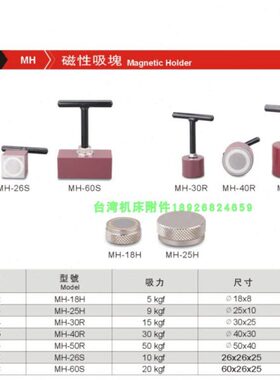 台湾精展MH-26S 60S磁性吸块54896-08磁性座MH-30R 40R 50R