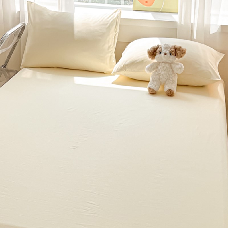 水洗棉床单单件A类纯色被单枕w套三件套学生宿舍被褥单1.5米床垫