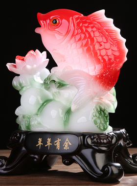 年年有余金蝉白菜摆件乔迁现代简约酒H柜家居装饰品客厅莲花工艺