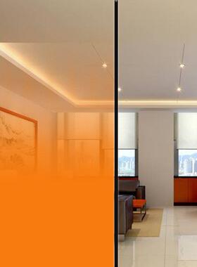 橙色圆点渐变夹胶玻璃PET夹层玻璃中间膜无胶装饰膜