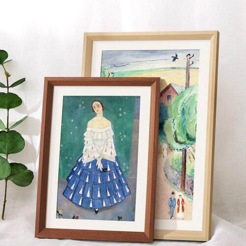 A4相框木质挂墙a3纸画框四4k八8K开空框儿童素描油画装裱12寸相框