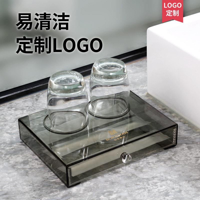 亚克力酒店洗漱用品收纳盒专用牙具盒放牙刷民宿一次性易耗品盒图片