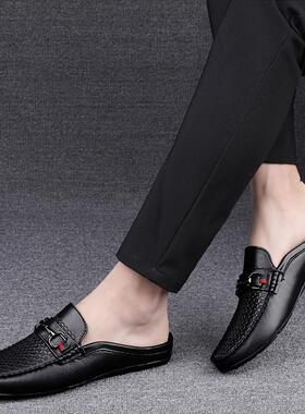 跨境Comfy Anti Odor Men's Solid Mule Shoes Non Slip Casual