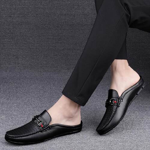 跨境Comfy Anti Odor Men's Solid Mule Shoes Non Slip Casual