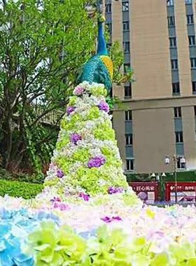 花艺孔雀模型落i地摆件园林装饰大型商场房地产售楼处婚庆道具布