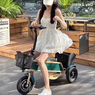 可折叠电动三e轮车小型电动滑板车折叠成人滑板车轻便女成人家用