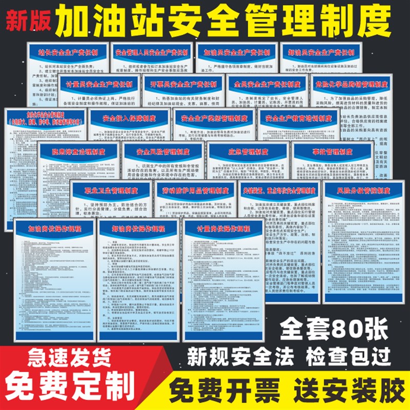 加油站管理规章制度新规安全法安全生产责任制操作规程岗位E职责