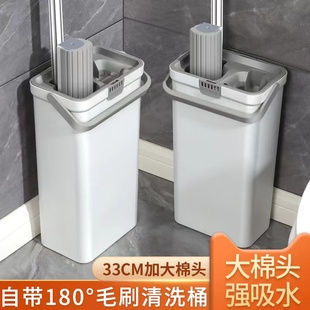 海绵拖把2023家用拖把一拖净卫A生间厕吸水大号胶棉清洗桶拖地神