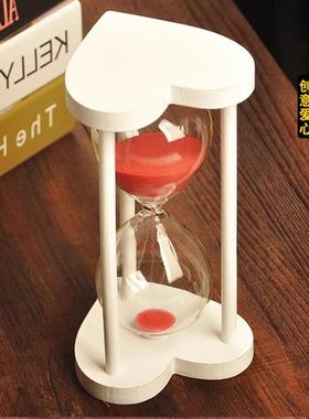 创意生日礼物木框爱心时间沙漏计时器家居装饰品摆件生日毕业礼物