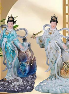 踏凤九天玄女神像汉白玉站九天圣母娘娘站神玄母天尊家用供奉摆件