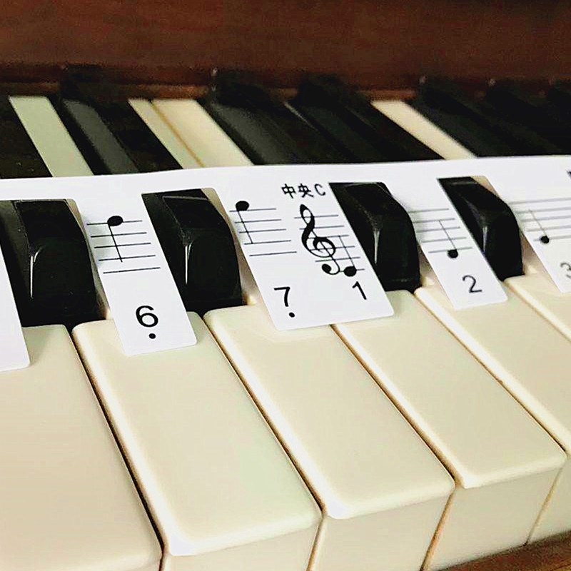 钢琴电钢琴电子琴免沾琴键贴88键F61键五线谱简谱音符音符条