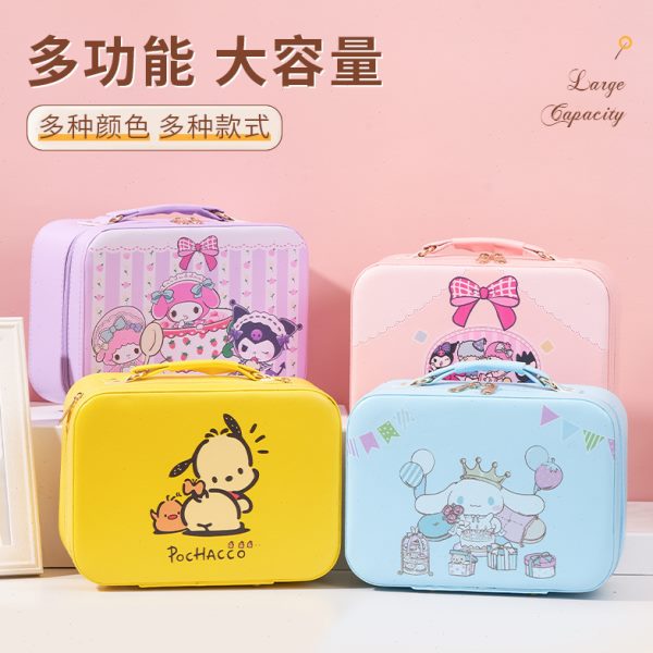 玉桂狗手提化妆箱大容量多卡位女孩大耳狗化妆包收纳箱子便携式