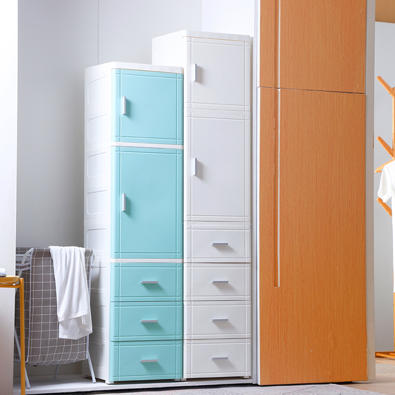 25/35cm夹缝收纳柜抽屉式卫生间厨房柜K子窄缝隙置物架塑料储物柜