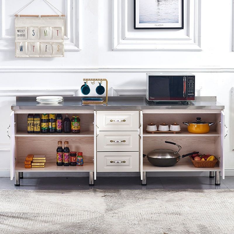 简易橱柜整体厨房柜不锈钢灶台一体家用农村经济型厨柜出租房碗柜