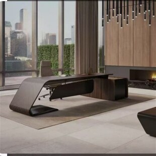 实木烤漆老板桌总经理桌总裁智能时尚 全实木 办公家具设计一站式