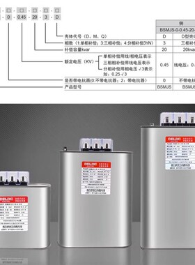 DLX电力电容器BSMJS三相400V450V10K-50K CDC19S电容切换接触器系