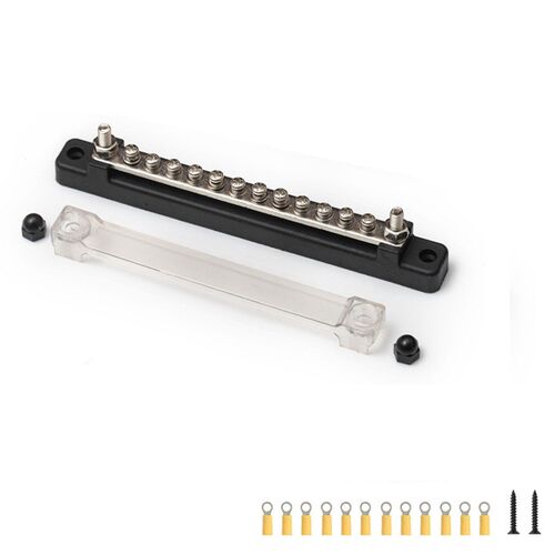 房车游艇 12路直排汇流排 150A汇线排配12个黄色接线端子船舶配件