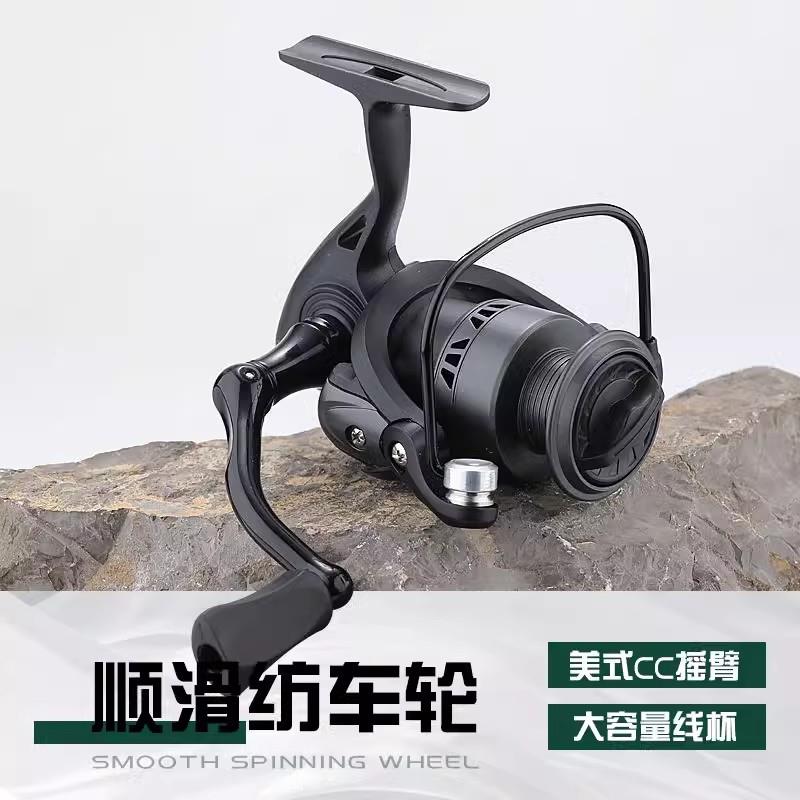 新款路亚渔轮全金属纺车轮海竿轮子远投抛竿超顺滑斜口线杯鱼线轮
