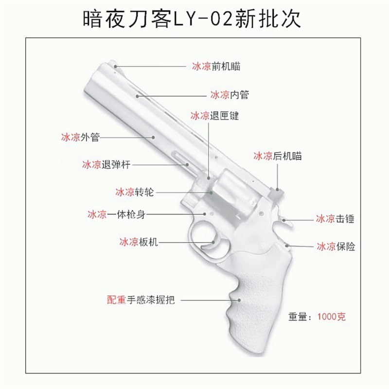 新批次暗夜刀客双动连发成年金属仿真软弹左轮手枪Z蟒蛇玩具枪
