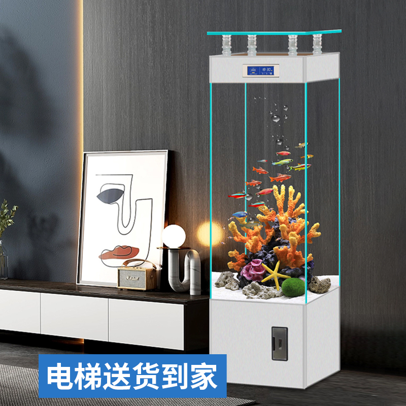 金晶超白玻璃长方形落地水族箱客厅中小型家用立R式生态鱼缸免换