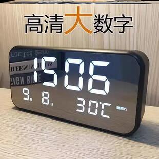 简约大数字电子时钟客厅电视柜座钟夜光静音LED闹钟表万年历温度