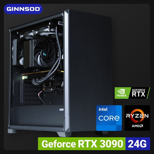 技数犬企业店│3090水冷版AI超静音GPU液冷技术犬塔式PC电脑主机