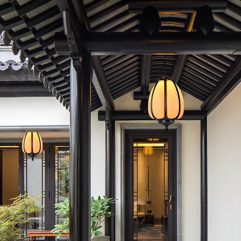 户外防水南瓜吊灯阳光房凉亭庭院阳台走廊过道新中式别墅大门灯笼