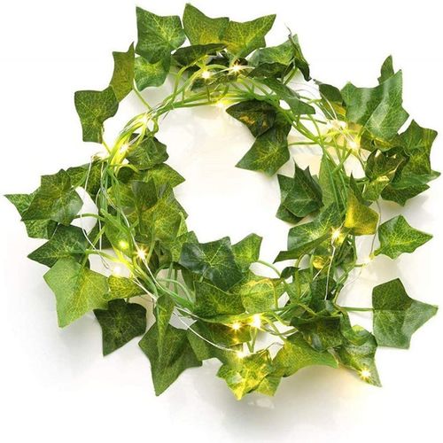 草坪灯串太阳能铜线灯树藤庭院花园藤条串灯彩灯仿真爬山虎藤