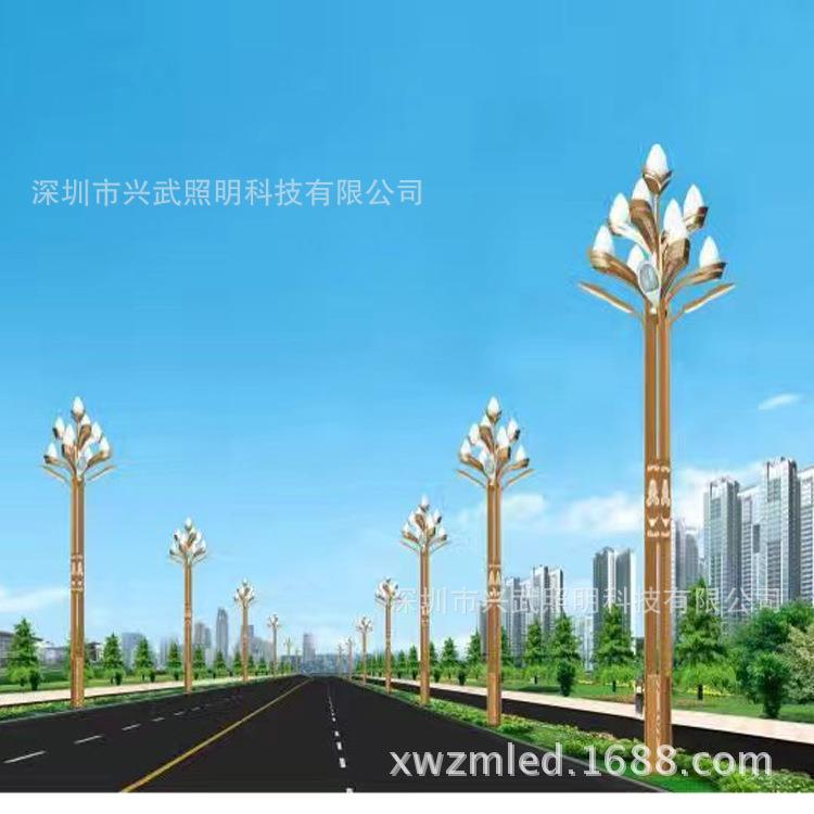 玉兰灯中华灯广场莲花灯城市街道景观灯庭院灯8叉9火led路灯
