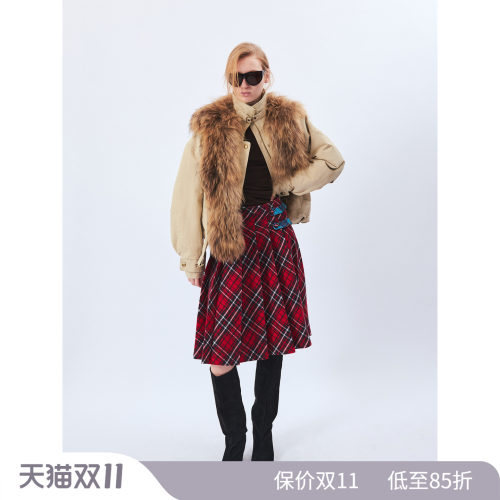 工装毛领夹克羽绒服外套