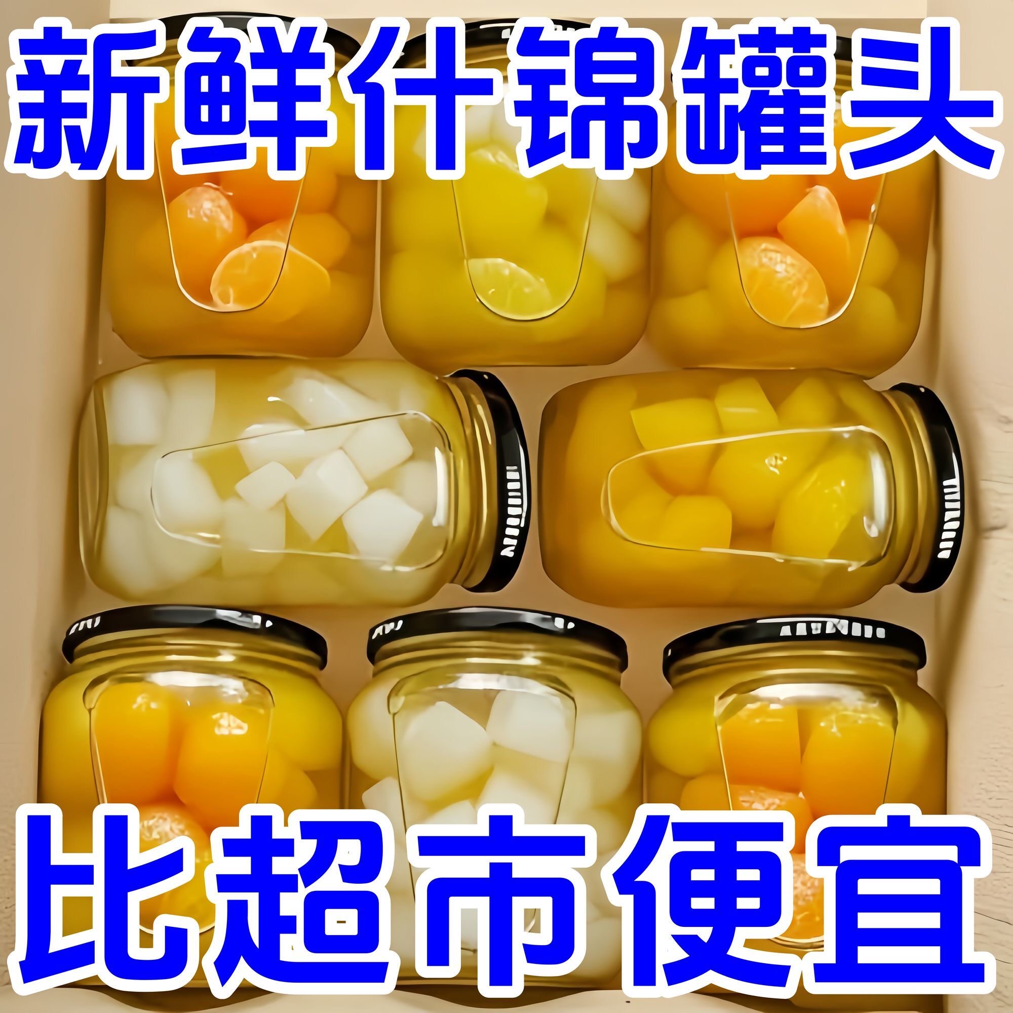 新日期4瓶】水果什锦罐头一整箱玻璃罐装混合水果养生茶现货新款