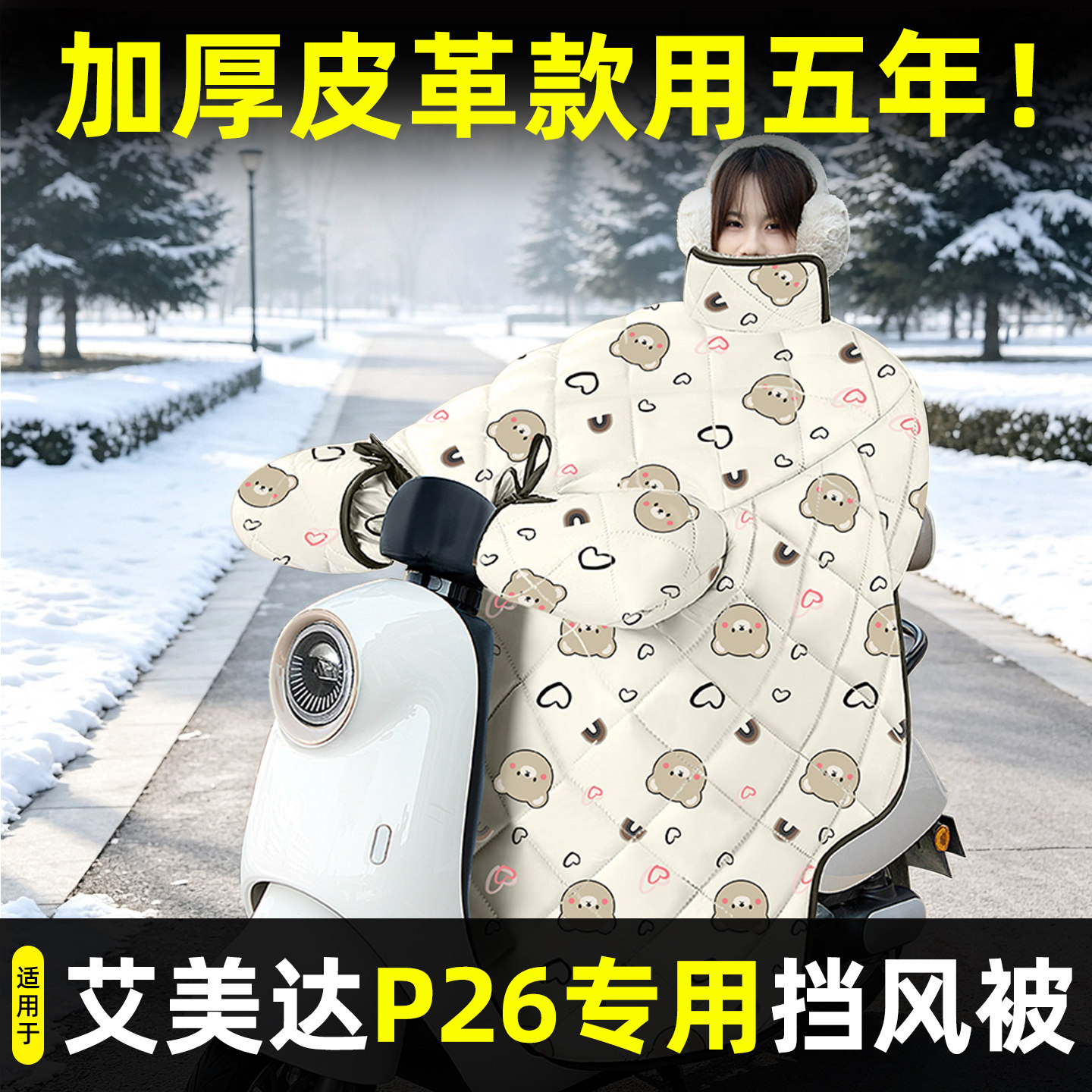 电动三轮车冬季专用加厚挡风被