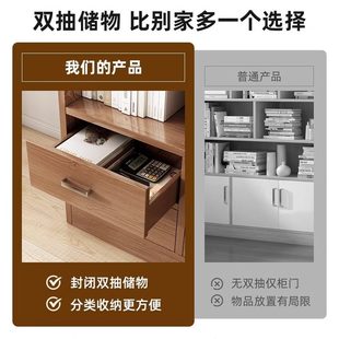 甄选实木色书架置物架落地客厅公室文件柜靠墙展示柜木柜子家用书