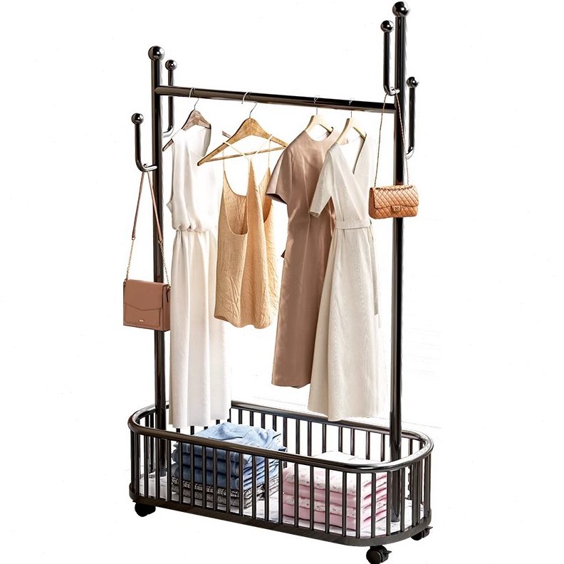 收纳脏衣篓衣架可移动不占地晾衣架床边挂衣架落地卧室一体衣帽架