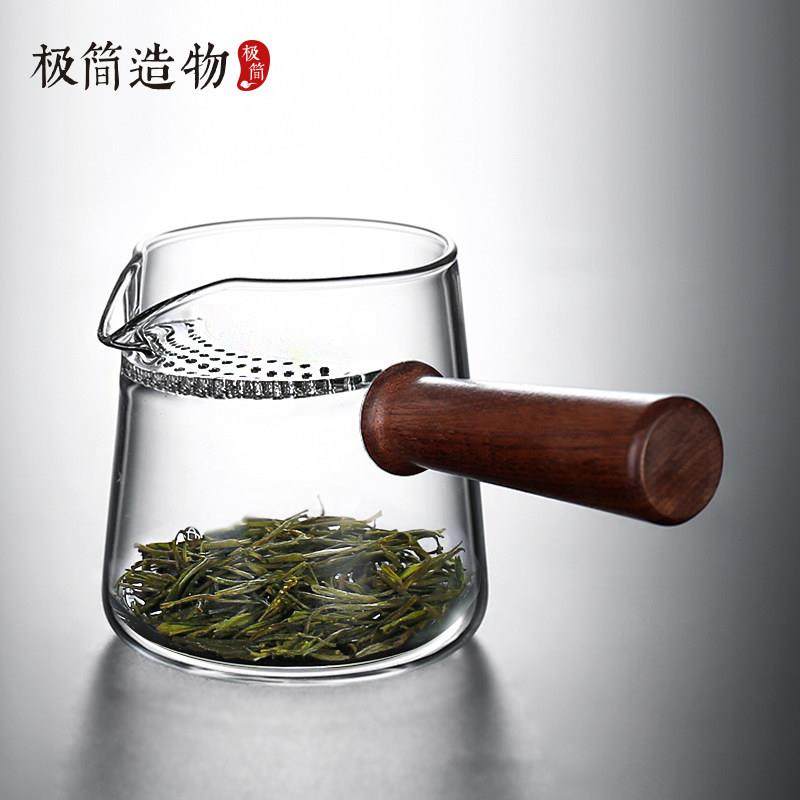 侧把泡茶壶月牙茶漏滤网一体公道杯玻璃加厚耐高温高档分茶器茶具,餐饮具,公道杯,淘宝优惠券,粉丝福利购,淘宝优惠卷