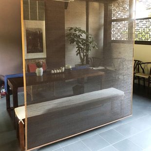 竹帘窗帘卷帘茶室隔断帘屏风挂帘遮挡阳台遮阳透光遮光 曼莎诺中式
