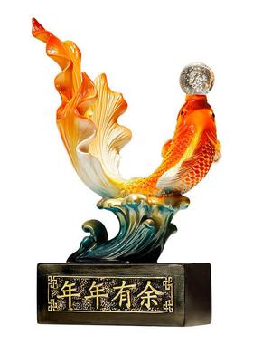 年年有余 余办公室锦鲤鱼桌面开 业招财摆件客厅酒柜装饰乔迁新居