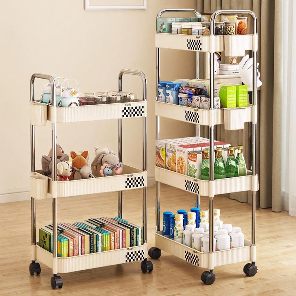 零食收纳置物架小推车床头可移动客厅沙发边几落地床边茶几小桌子