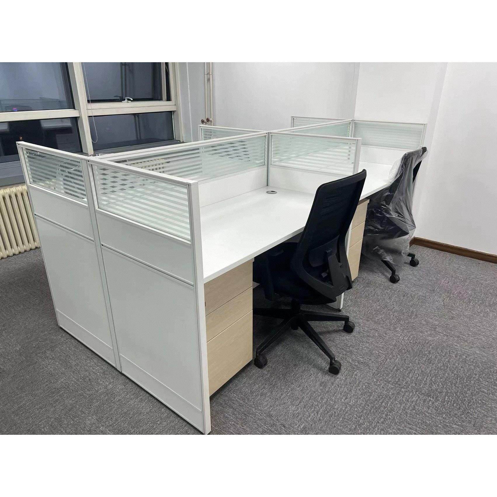 北京简约现代30款式屏风办公桌组合4人位卡座隔断员工桌6人职员桌