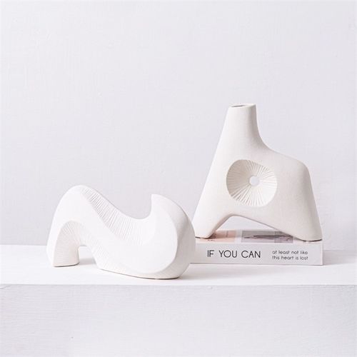 抽象不规则假山陶瓷摆件创意简约展厅样板房装饰品售楼处前台摆设