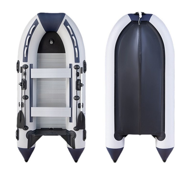 兆越蓝灰铝合金底冲锋舟充气耐磨橡皮艇捕渔船快艇加厚拆卸钓鱼船