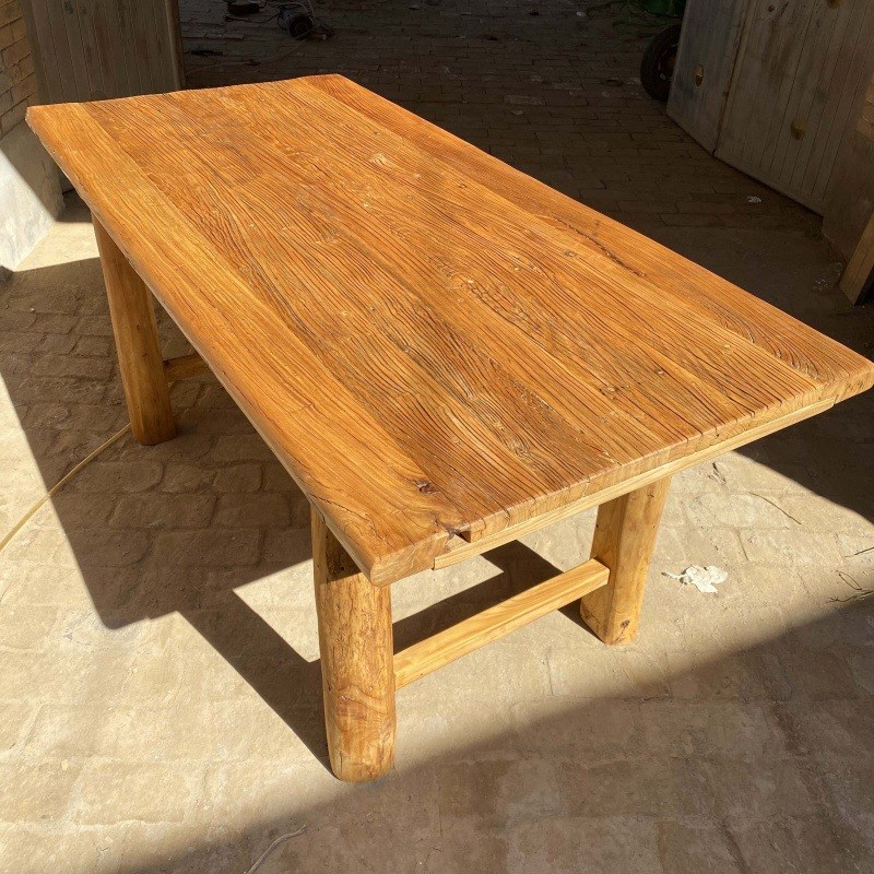 复合木板榆木门板桌旧老原木桌子实木板复古怀旧民宿吧台茶桌茶台