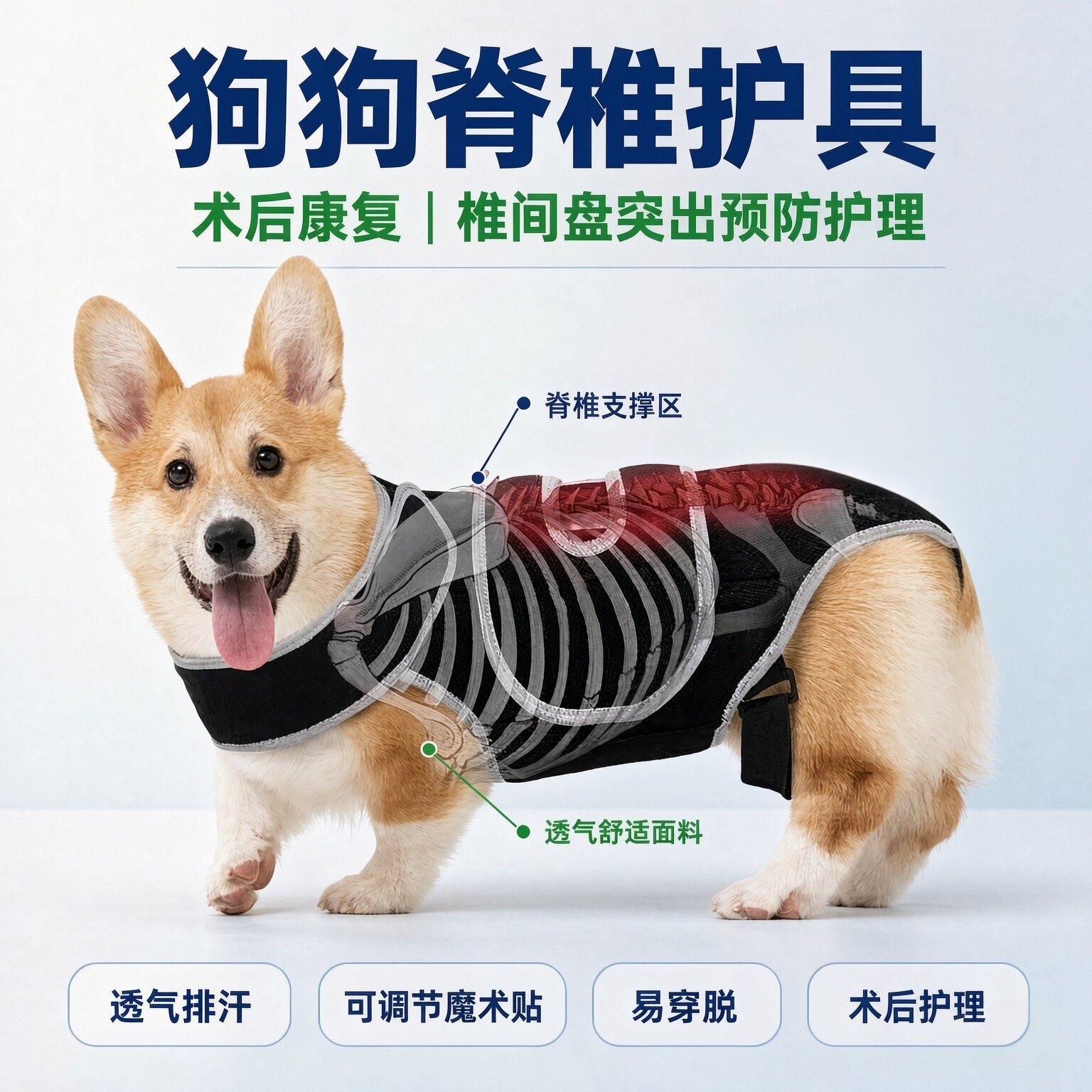 狗狗背部支撑架缓解IVDD护理稳定