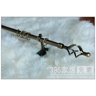 欧式 素 安装 396家居元 麻花 单双罗马杆 19MM青古铁艺窗帘杆 轨道