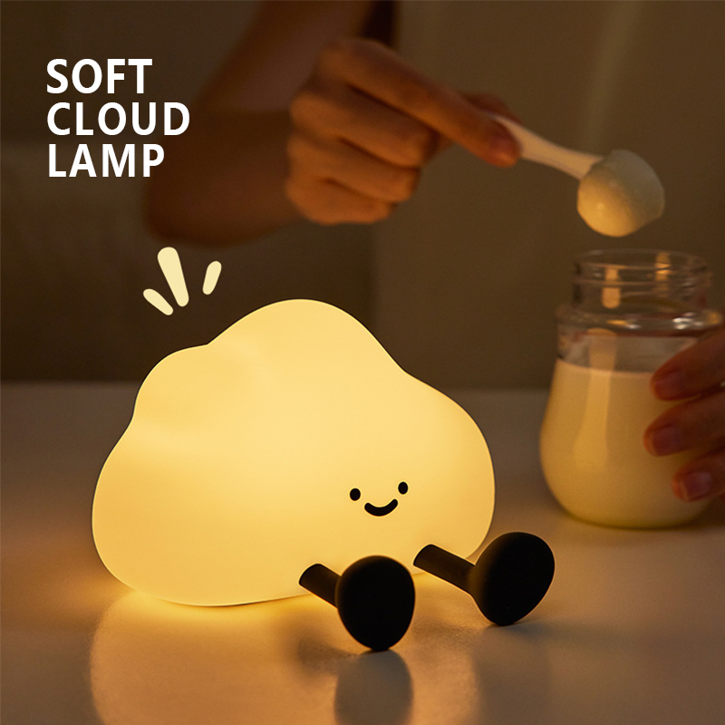 萌趣伴睡云朵小夜灯拍打感应