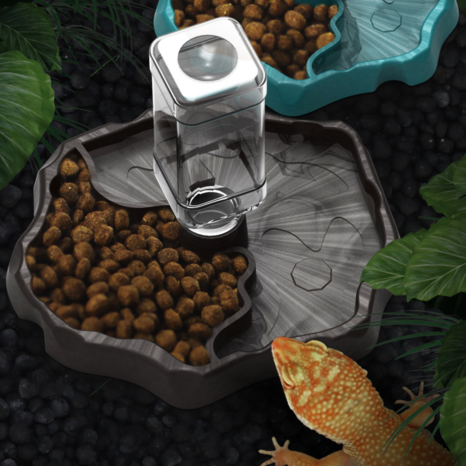 爬宠自动饮水器乌龟喝水盆造食盆