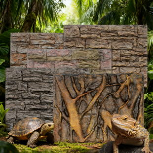 爬宠背景板饲养箱造景装饰仿真绿植物乌龟躲避屋鬃狮蜥蜴睫角守宫