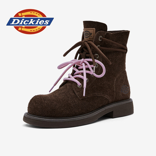 Dickies厚底靴子女2025新款设计感小众短靴小个子增高短筒马丁靴
